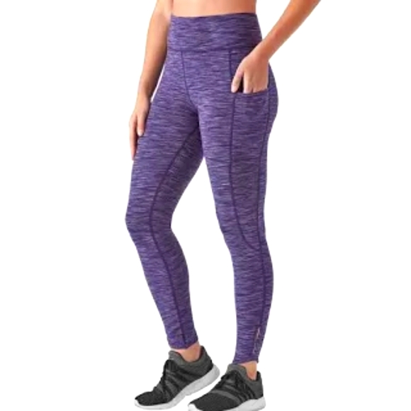 Members Mark Ladies Everyday Leggings  Heather Purple Large, NWOT - Picture 1 of 2